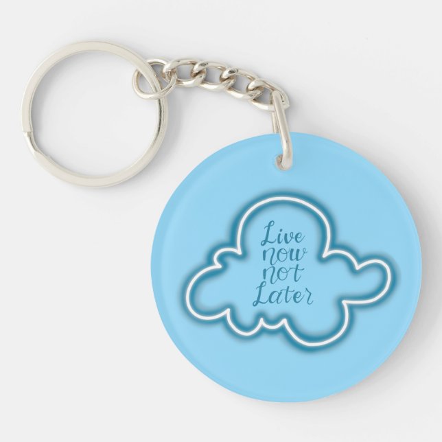 Porte-clefs Panneau Néon Bleu Cloud Citation (Devant)