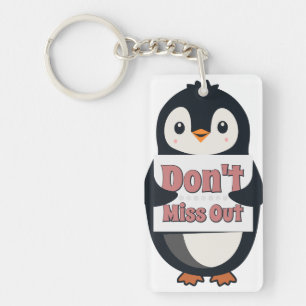 Porte-clefs Panneau Pingouin : Ne Manquez Rien