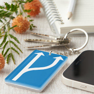 Porte-clefs Panneau routier bleu deux flèches droites