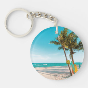 Porte-clefs Panneaux de surf sur la plage lancer oreiller
