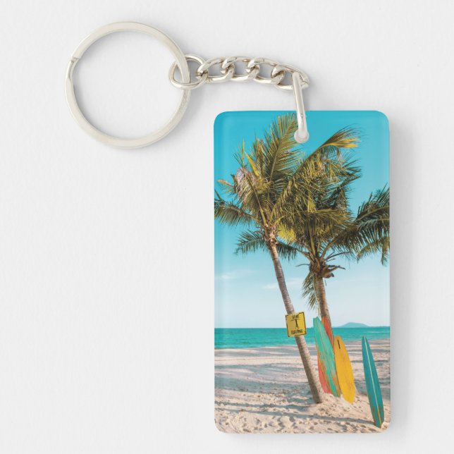 Porte-clefs Panneaux de surf sur la plage lancer oreiller (Devant)