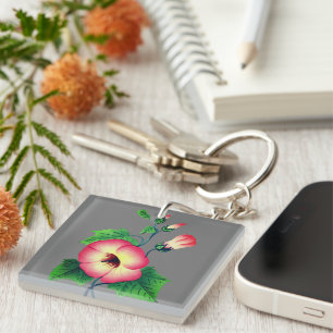 Porte-clefs Pansies roses élégantes