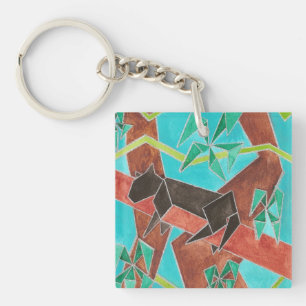 Porte-clefs Panthère de la jungle Art abstrait original