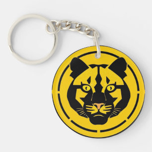 Porte-clefs Panthère noire avec détails artistiques complexes