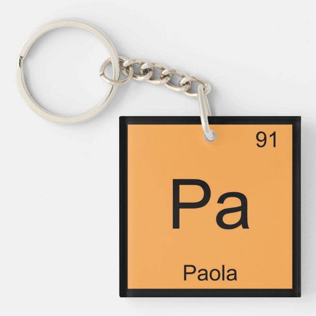 Porte-clefs Paola Nom Chimie Élément Tableau Périodique (Devant)
