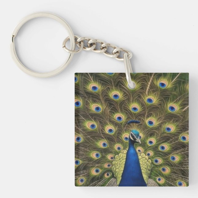 Porte-clefs Paon Bleu (Devant)