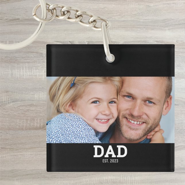 Porte-clefs Papa a créé une photo moderne (Créateur téléchargé)