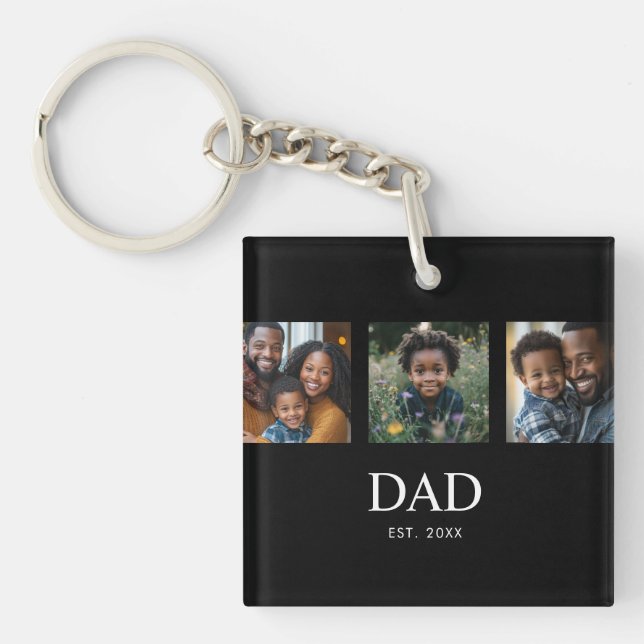 Porte-clefs Papa a établi la photo moderne 3 (Devant)