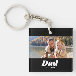 Porte-clefs Papa a établi une photo de typographie blanche en