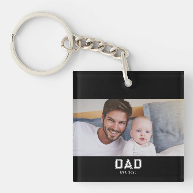Porte-clefs Papa a établi une photo moderne (Devant)