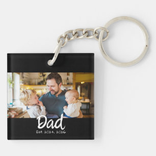 Porte-clefs Papa a fondé Photo Noir Blanc