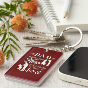 Porte-clefs Papa A Son's First A Daughter First Love