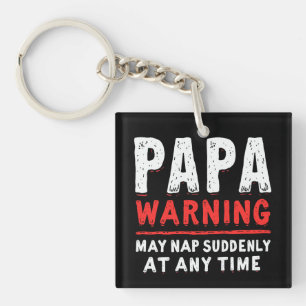 Porte-clefs Papa Avertissement Peut Tomber Soudainement À Tout