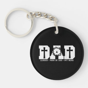 Porte-clefs Papa bénit Croix chrétienne religieuse Papa