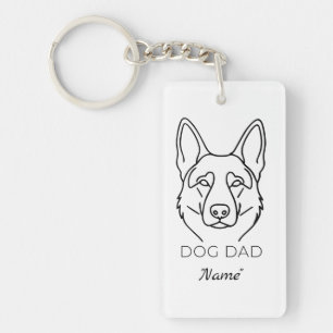 Porte-clefs Papa Chien avec nom personnalisé