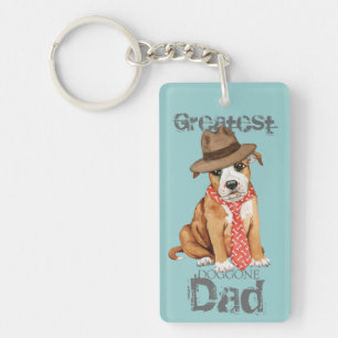 Porte-clefs Papa de bull-terrier du Staffordshire