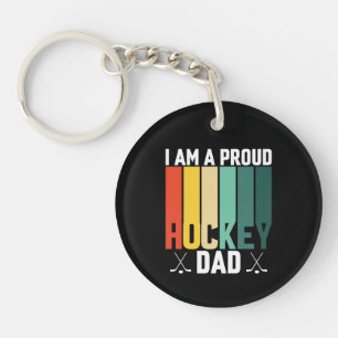 Porte-clefs Papa de hockey fier