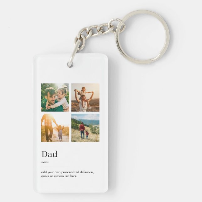 Porte-clefs Papa Dictionnaire Définition Collage photo (Dos)