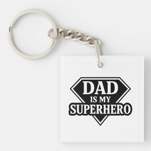 Porte-clefs Papa est mon super-héros (Devant)