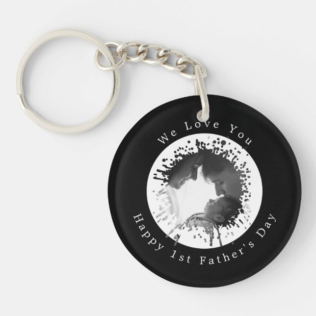 Porte-clefs Papa et bébé - 1ère Fête des pères Keepsaké (Devant)