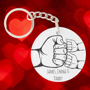 Porte-clefs Papa et enfants personnalisés