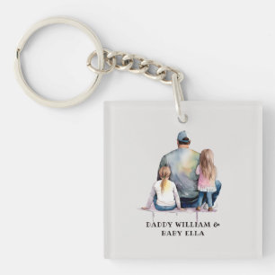 Porte-clefs Papa et filles personnalisées (9)