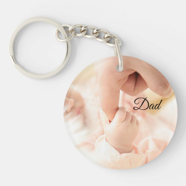 Porte-clefs Papa Et Papa De La Main Du Bébé (Devant)