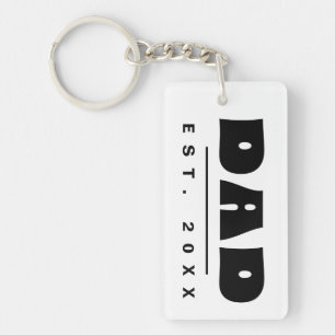 Porte-clefs PAPA Établ. 20XX Typographie simple et moderne