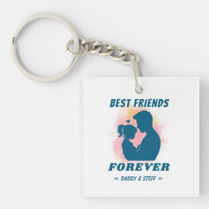 Porte-clefs Papa-Fille Meilleur Ami Pour Toujours - Nom Person