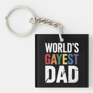 Porte-clefs Papa le plus gay du monde LGBTQ Fierté gay allié A