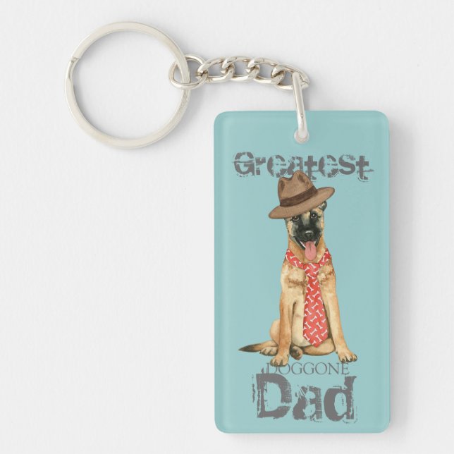 Porte-clefs Papa Malinois belge (Devant)
