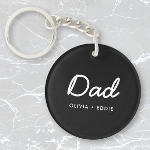 Porte-clefs Papa moderne Fête des pères de noms d'enfants No