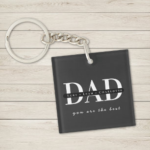Porte-clefs Papa moderne personnalisé Noir