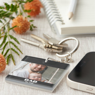 Porte-clefs Papa Noir Blanc Établit Photo Audacieuse