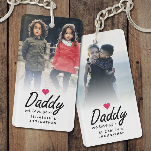 Porte-clefs Papa nous t'aimons Script Photo de père Souvenir