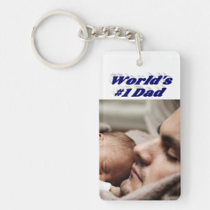 Porte-clefs Papa Photo bleu foncé