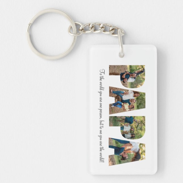 Porte-clefs Papa Photo Collage Porte - clé pour Fête des pères (Devant)