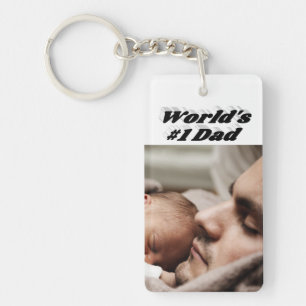 Porte-clefs Papa Photo texte noir