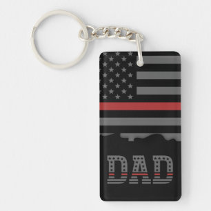 Porte-clefs Papa Thin Red Line Pompier papa Cadeaux