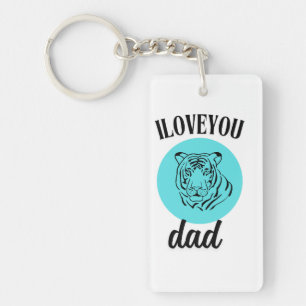 Porte-clefs Papa Tigre Féroce Amour Art