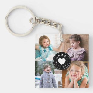 Porte-clefs Papa We Lote Cute Kids 4 Photo Collage