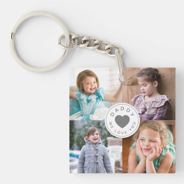 Porte-clefs Papa We Love You Kids Photo Collage (Devant)