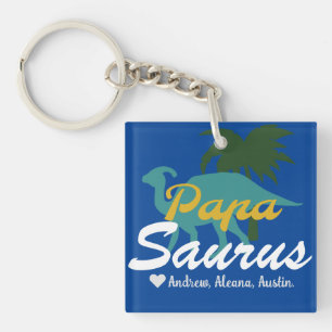 Porte-clefs Papasaurus Noms chics simples Personnalisés