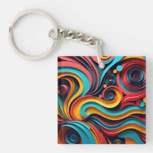 Porte-clefs Papercut Vagues colorées
