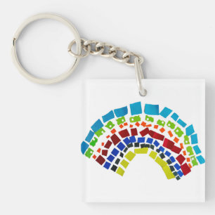Porte-clefs Papier arc en ciel