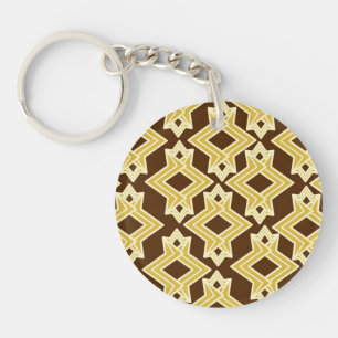 Porte-clefs Papier peint Art Déco marron et or