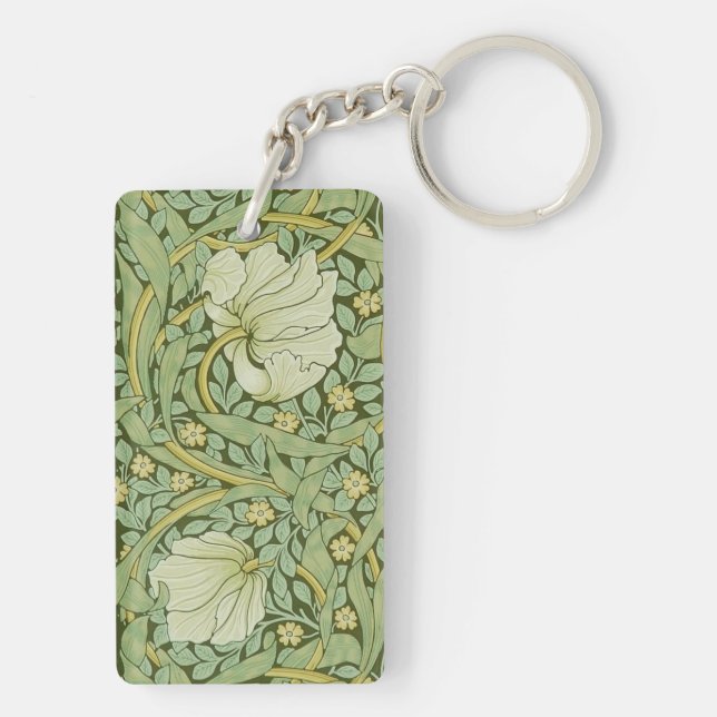 Porte-clefs Papier peint floral bleu Pimpernel de William Morr (Dos)