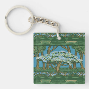 Porte-clefs Papier peint vintage arbre de mai de Walter Crane