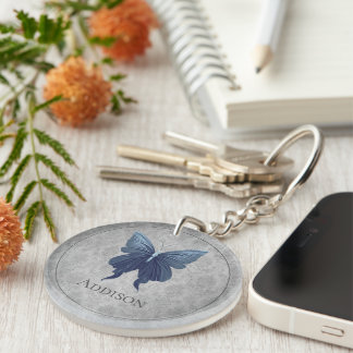 Porte-clefs Papillon à bijoux bleu