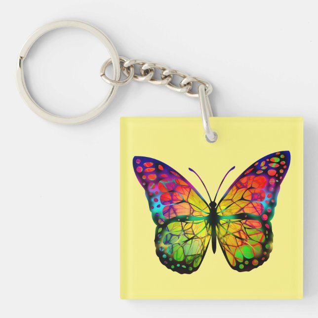 PORTE-CLEFS PAPILLON ABSTRAIT (Devant)